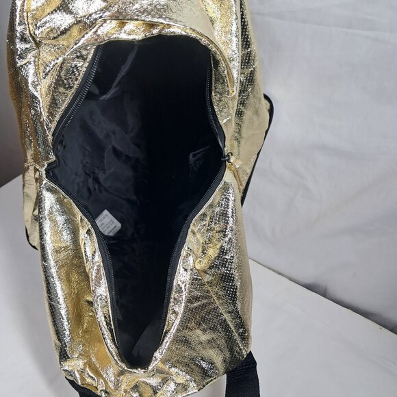 NWT's Victoria's Secret Gold Metallic Compact Weekender Tote Duffle Shopper Bag - Picture 10 of 10